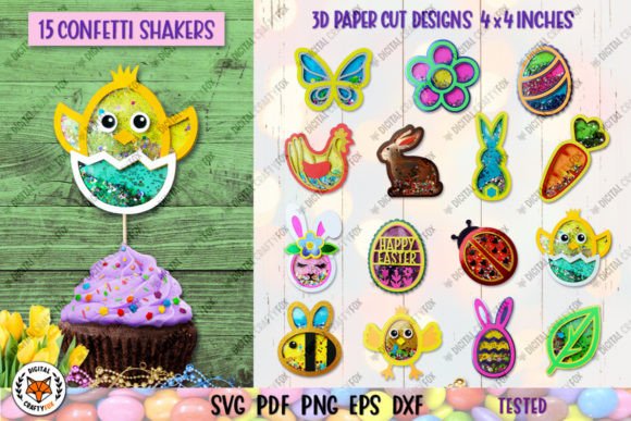 3D Easter Confetti Shaker Bundle: A Laser-Cut Design Asset for Creative Branding