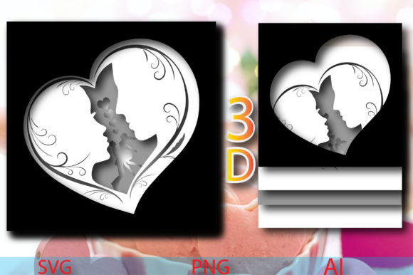 3D Love Multilayer Shadow Box: A Laser-Cut Design Asset for Local Business Branding