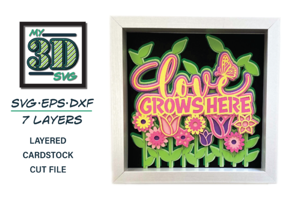 3D Love SVG for Shadow Boxes: A Versatile Graphic Design Asset