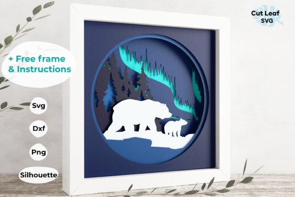 3D Mama Bear Shadow Box: A Versatile Graphic Design Asset for Branding