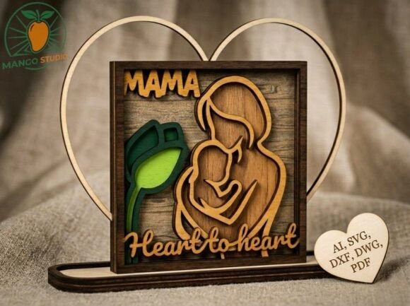3D MAMA Heart to Heart – A Laser Cutting Design for Mother’s Day Branding