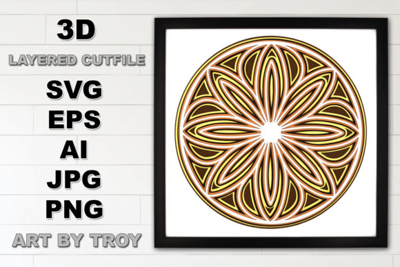3D Mandala Layered SVG Cut File for Creative Branding