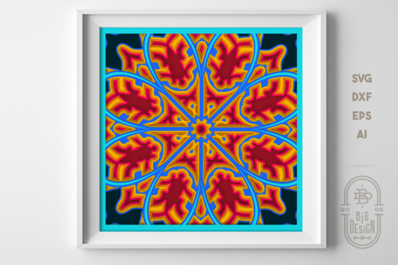 3D Mandala Shadow Box: A Versatile SVG Design for Creative Branding