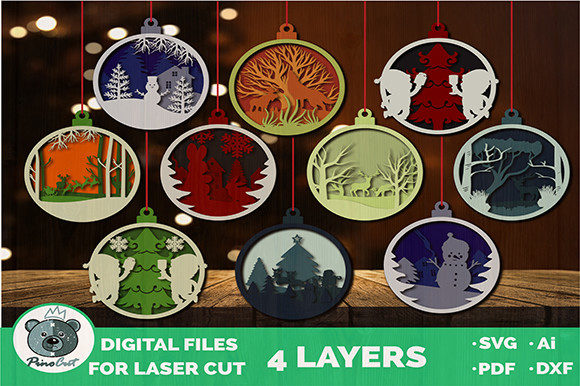 3D SVG Christmas Ornaments for Creative Projects