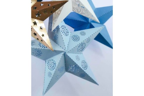 3D SVG Floral Paper Stars: A Festive Design Asset for Christmas Branding