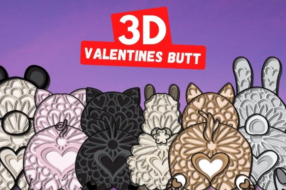 3D Valentines Butt SVG: A Bold Shapes Asset for Creative Campaigns