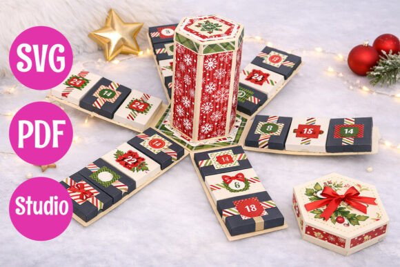 Advent Calendar Explosion Box: A 3D SVG Review for Holidays