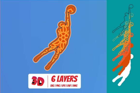 Basketball Player 3D SVG Shapes for Modern Branding
