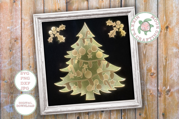 Christmas Tree 3D SVG Shadow Box for Festive Branding