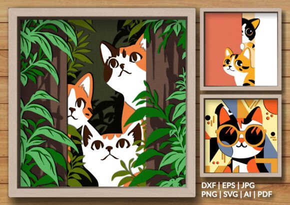 Cute Cat SVG Layered Shadow Box Bundle Review
