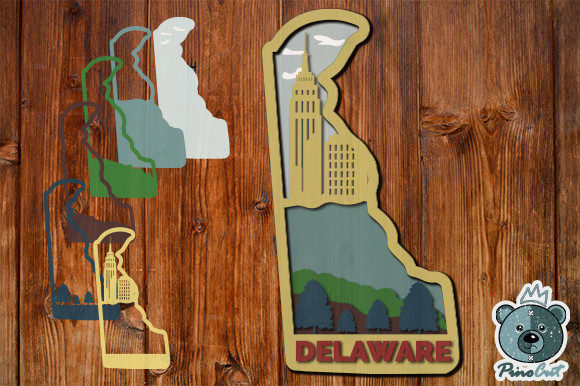 Delaware, 3D Layered Tropical: A Polished Travel Graphic for Content Creators