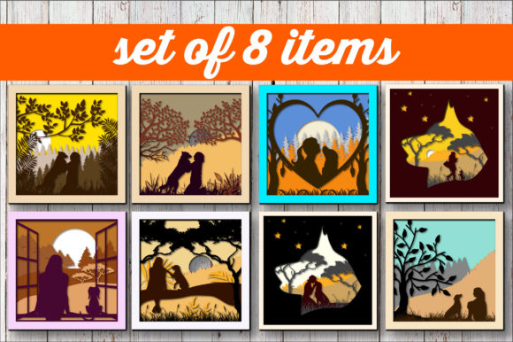 Dog Shadow Lightbox 3D Bundle for Branding & Packaging Design
