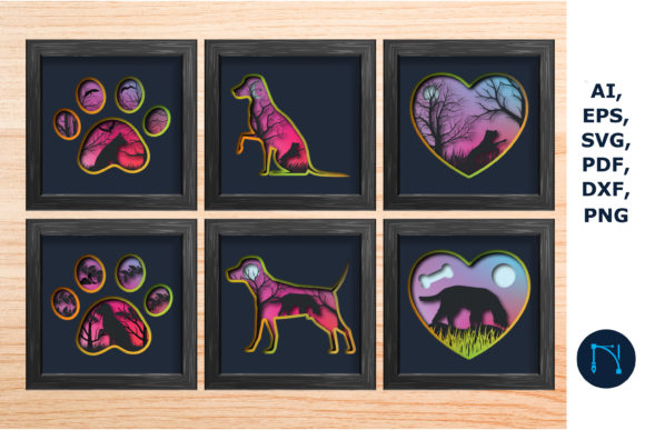 Dog Shadowbox Bundle 3D SVG for Cricut: A Designer’s Take on Branding Potential