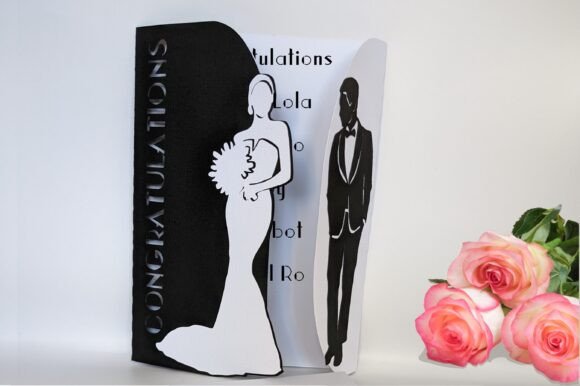 Elegant Wedding Card or Invitation: 3D SVG for Cards And Invites