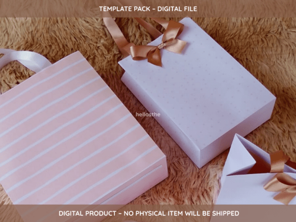 Gift Bag Templates - Paper Bag: A 3D SVG Review for Gift Boxes