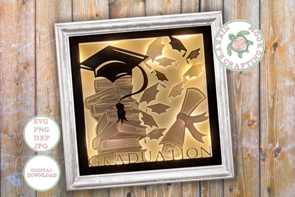Graduation 3D SVG Shadow Box for Content Creators