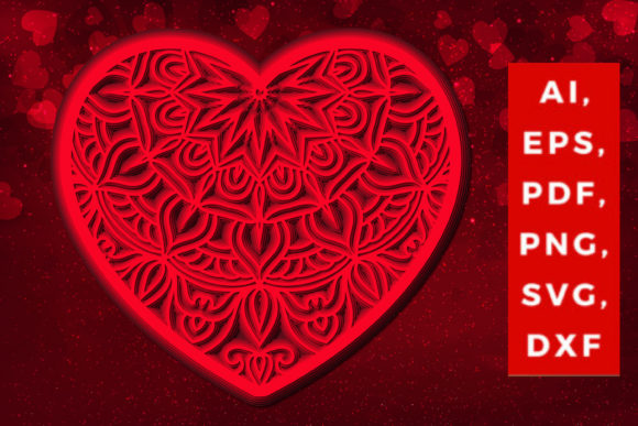 Layered 3D Valentine Hearts Design SVG: A Festive Laser Cutting Asset for Small Business Branding