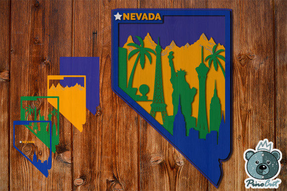Nevada, 3D Layered Tropical Nevada – A Versatile Travel-Inspired SVG Design