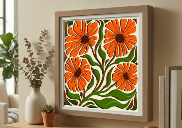 Orange Rudbeckia 3D SVG Shadow Box for Real Crafting Projects