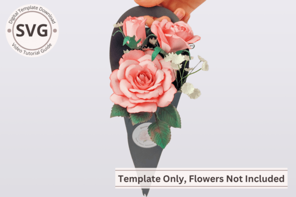 Paper Flower Bouquet Cone SVG Template Review