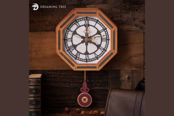 Pendulum Wall Clock SVG: A 3D SVG Design for Modern Clocks