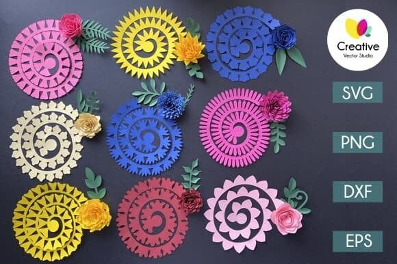 Rolled Flowers SVG 1: A Handcrafted Design Asset for Paper Flower Projects